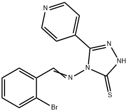 4-[(2-BROMOPHENYL)METHYLIDENEAMINO]-5-PYRIDIN-4-YL-2H-1,2,4-TRIAZOLE-3(4H)-THIONE 结构式