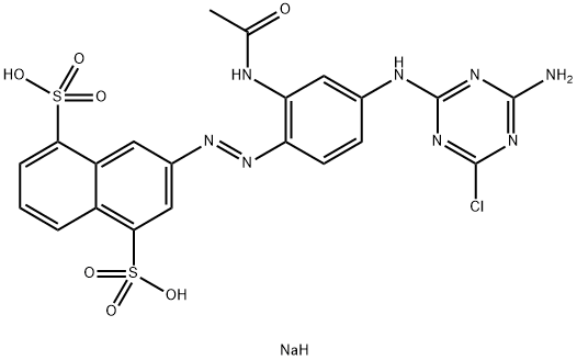 DISODIUM 3-[[2-(ACETYLAMINO)-4-[(4-AMINO-6-CHLORO-1,3,5-TRIAZIN-2-YL)AMINO]PHENYL]AZO]NAPHTHALENE-1, 结构式