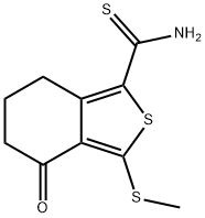 3-(METHYLTHIO)-4-OXO-4,5,6,7-TETRAHYDRO-2-BENZOTHIOPHENE-1-CARBOTHIOAMIDE,499771-14-1,结构式
