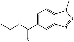 1-メチル-1H-1,2,3-ベンゾトリアゾール-5-カルボン酸エチル 化学構造式