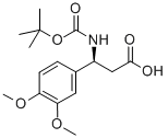 (S)-3-((TERT-ブチルトキシカルボニル)アミノ)-3-(3,4-ジメトキシフェニル)プロパン酸 化学構造式