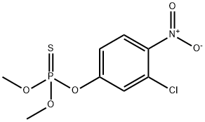 チオりん酸O,O-ジメチルO-(3-クロロ-4-ニトロフェニル) 化学構造式