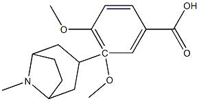 3,4-ジメトキシ安息香酸(1β,5β)-8-メチル-8-アザビシクロ[3.2.1]オクタ-3α-イル 化学構造式