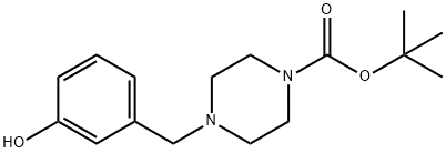 1-piperazinecarboxylic acid, 4-[(3-hydroxyphenyl)methyl]- Struktur
