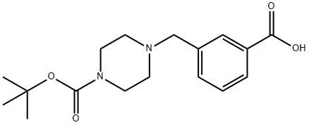 3-(4-叔丁氧基羰酰)哌嗪甲基苯甲酸, 500013-38-7, 结构式