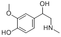 rac-(R*)-1-(4-ヒドロキシ-3-メトキシフェニル)-2-メチルアミノエタノール 化学構造式