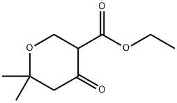 2H-Pyran-3-carboxylicacid,tetrahydro-6,6-dimethyl-4-oxo-,ethylester(9CI) 化学構造式