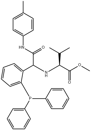 L-Valine, N-[1-[2-(diphenylphosphino)phenyl]-2-[(4-methylphenyl)amino]-2-oxoethyl]-, methyl ester (9CI),500316-82-5,结构式
