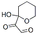 2H-Pyran-2-acetaldehyde, tetrahydro-2-hydroxy-alpha-oxo- (9CI) Structure