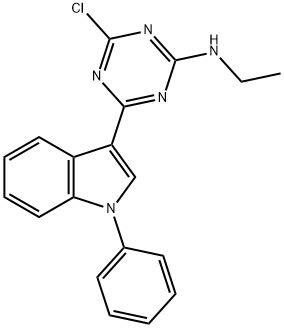 3-[4-Chloro-6-(ethylamino)-1,3,5-triazin-2-yl]-1-phenyl-1H-indole, {3-[4-Chloro-6-(ethylamino)-1,3,5-triazin-2-yl]-1H-indol-1-yl}benzene Structure