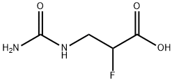 3-(ウレイド)-2-フルオロプロパン酸 化学構造式