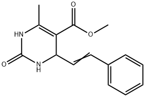 5-Pyrimidinecarboxylicacid,1,2,3,4-tetrahydro-6-methyl-2-oxo-4-(2-phenylethenyl)-,methylester(9CI) Struktur