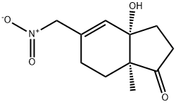 1H-Inden-1-one, 2,3,3a,6,7,7a-hexahydro-3a-hydroxy-7a-methyl-5-(nitromethyl)-, (3aS,7aS)- (9CI) Struktur