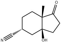 1H-Indene-5-carbonitrile,octahydro-3a-hydroxy-7a-methyl-1-oxo-,(3aS,5R,7aS)-(9CI) 化学構造式