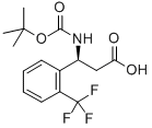 (S)-3-((TERT-ブチルトキシカルボニル)アミノ)-3-(2-(トリフルオロメチル)フェニル)プロパン酸 化学構造式