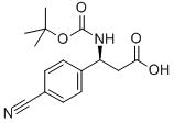 N-叔丁氧羰基-L-3-氨基-3-(4-氰基苯基)丙酸 结构式