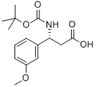 (R)-3-((TERT-ブチルトキシカルボニル)アミノ)-3-(3-メトキシフェニル)プロパン酸 化学構造式