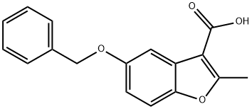 5-(ベンジルオキシ)-2-メチル-1-ベンゾフラン-3-カルボン酸 化学構造式