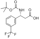 BOC-(R)-3-アミノ-3-(3-トリフルオロメチルフェニル)プロピオン酸 化学構造式