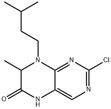 2-Chloro-8-isopentyl-7-methyl-7,8-dihydropteridin-6(5H)-one Struktur