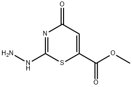 4H-1,3-Thiazine-6-carboxylicacid,2-hydrazino-4-oxo-,methylester(9CI) 结构式