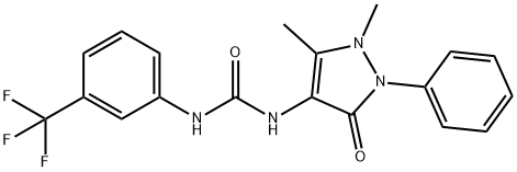 N-(1,5-dimethyl-3-oxo-2-phenyl-2,3-dihydro-1H-pyrazol-4-yl)-N'-[3-(trifluoromethyl)phenyl]urea Structure