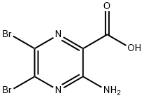 3-AMino-5,6-dibroMopyrazine-2-carboxylic acid 化学構造式