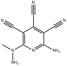 3,4,5-Pyridinetricarbonitrile,  2-amino-6-(1-methylhydrazino)-  (9CI) Struktur