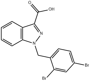 1-(2,4-二溴苄基)-1H-吲唑-3-羧酸, 50264-75-0, 结构式