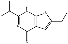 Thieno[2,3-d]pyrimidin-4(1H)-one, 6-ethyl-2-(1-methylethyl)- (9CI) Struktur