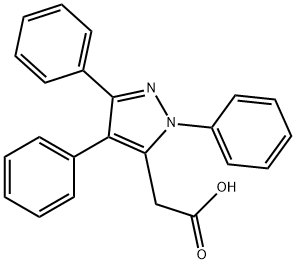 1,3,4-トリフェニル-1H-ピラゾール-5-酢酸 化学構造式