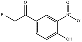 2-ブロモ-1-(4-ヒドロキシ-3-ニトロフェニル)エタノン 化学構造式