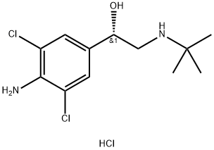 (+)-4-amino-alpha-[(tert-butylamino)methyl]-3,5-dichlorobenzyl alcohol hydrochloride 结构式