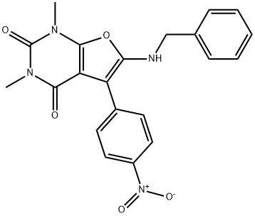 Furo[2,3-d]pyrimidine-2,4(1H,3H)-dione,  1,3-dimethyl-5-(4-nitrophenyl)-6-[(phenylmethyl)amino]-|