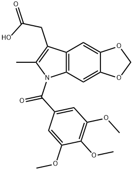 6-Methyl-5-(3,4,5-trimethoxybenzoyl)-5H-1,3-dioxolo[4,5-f]indole-7-acetic acid Structure