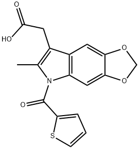 6-Methyl-5-(2-thenoyl)-5H-1,3-dioxolo[4,5-f]indole-7-acetic acid Structure