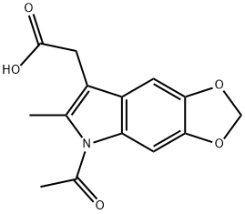 5-Acetyl-2-methyl-5H-1,3-dioxolo[4,5-f]indole-7-acetic acid Structure