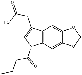 5-Butyryl-6-methyl-5H-1,3-dioxolo[4,5-f]indole-7-acetic acid 结构式