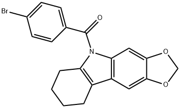 5-(4-Bromobenzoyl)-6,7,8,9-tetrahydro-5H-1,3-dioxolo[4,5-b]carbazole,50332-23-5,结构式