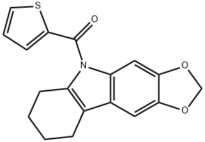 6,7,8,9-Tetrahydro-5-(2-thenoyl)-5H-1,3-dioxolo[4,5-b]carbazole Structure