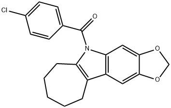 5,6,7,8,9,10-Hexahydro-5-(p-chlorobenzoyl)cyclohepta[b]-1,3-dioxolo[4,5-f]indole Struktur