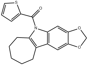 50332-38-2 5,6,7,8,9,10-Hexahydro-5-[(2-thienyl)carbonyl]cyclohepta[b]-1,3-dioxolo[4,5-f]indole