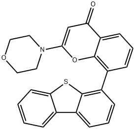 8-(4-二苯并噻吩基)-2-(4-吗啉基)-4H-1-苯并吡喃-4-酮,503468-95-9,结构式