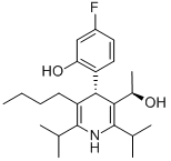 (ΑR,4S)-(9CI)-5-丁基-4-(4-氟-2-羟基苯基)-Α-甲基-2,6-双(1-甲基乙基)-3-吡啶甲醇 结构式