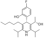 3-Pyridinemethanol, 4-(4-fluoro-2-hydroxyphenyl)-a-methyl-2,6-bis(1-methylethyl)-5-pentyl-, (aS,4S)- (9CI) 化学構造式