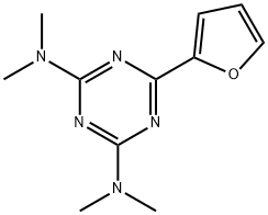 6-(2-フラニル)-N,N,N',N'-テトラメチル-1,3,5-トリアジン-2,4-ジアミン 化学構造式