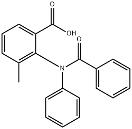 2-(N-ベンゾイルフェニルアミノ)-3-メチル安息香酸 化学構造式
