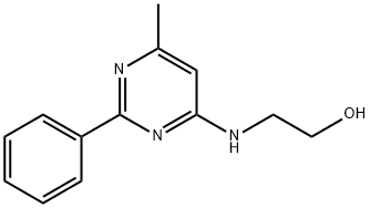 2-[(6-METHYL-2-PHENYL-4-PYRIMIDINYL)AMINO]-ETHANOL 化学構造式