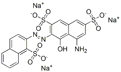 5-アミノ-4-ヒドロキシ-3-[[1-(ソジオスルホ)-2-ナフタレニル]アゾ]-2,7-ナフタレンジスルホン酸ジナトリウム 化学構造式