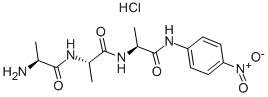 L-丙氨酰-L-丙氨酰-N-（4-硝基苯基）-L-丙氨酰胺一盐酸盐,50450-80-1,结构式